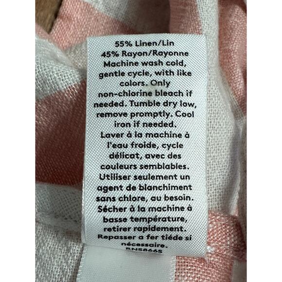 Abound Crop Tank Top Striped Sleeveless Pullover Linen Blend White Pink W L NWOT - Picture 8 of 8